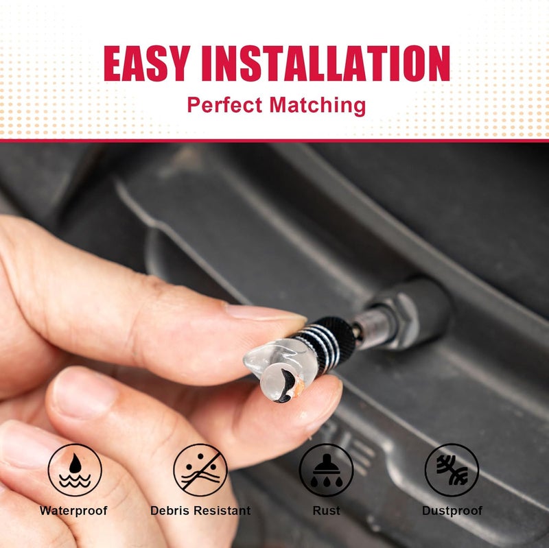 Rislobx غطاء صمام الإطار 4 قطع للسيارة SUV الشاحنة، غطاء صمام مع بطة مضحكة نظارات شمسية، أغطية صمام الإطار الزخرفية ملحقات العجلات (بطة نظارات شمسية سوداء) - Image 5